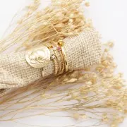 Anillo con óxido de zirconio 18.5 mm Crystal/dorado con oro fino x1