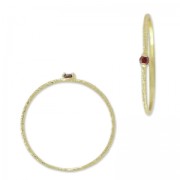 Anillo con óxido de zirconio 18.5 mm Fuchsia/dorado con oro finox1|raw }}