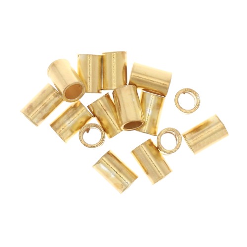 Tubos Aplastables 3x2 mm - Plata 925 Dorado x20