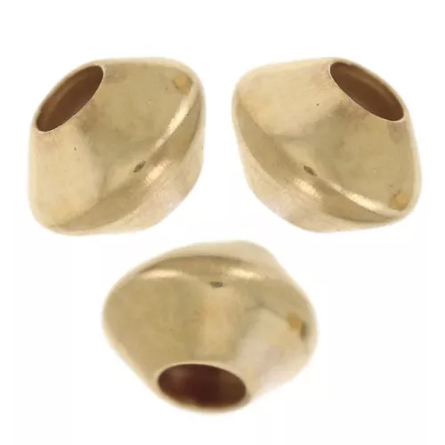 Cuentas aplanadas con baño de oro 4x3 mm x10
