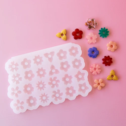 Molde de silicona Géa Creations para colgantes de mezcla de flores 2 x1