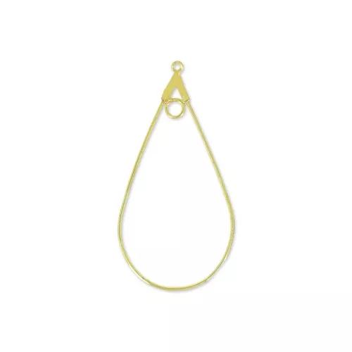 Pendientes de colgar gotas un aro 44x23 mm Dorado x2
