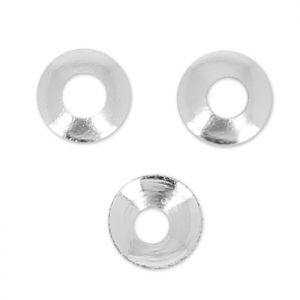 Casquillas lisos 3 mm plateado x20
