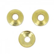 Casquillas lisos 3 mm Dorado con oro fin x20