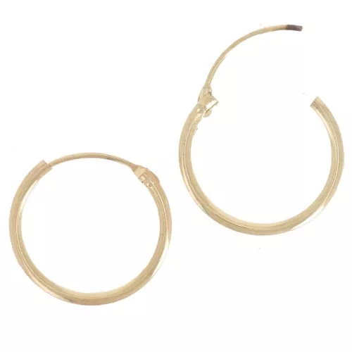 Mini Pendientes de aro 12 mm - Del hilo 1.3 mm - Dorado x2