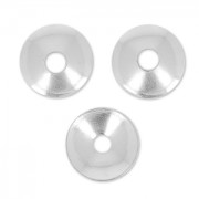 Casquillas lisos 5 mm plateado x10