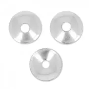 Casquillas lisos 5 mm plateado x10