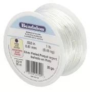 0.81 mm alambre de cobre redondo anti-desgaste - Plateado x95m