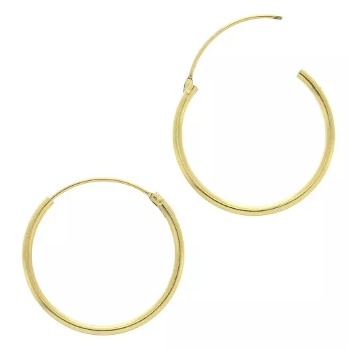 Pendientes de aro redondo 19 mm - del hilo 1,2 mm - Dorado x2