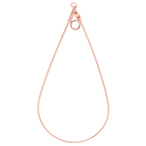 Pendientes de gota 58x28 mm con aro - Dorado rosa x2