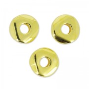 Perlas irregulares nuggets 5 mm Dorado con oro fino x10