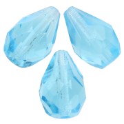Cuentas en forma de pera facetadas de 10 x 7 mm - Aguamarina x20