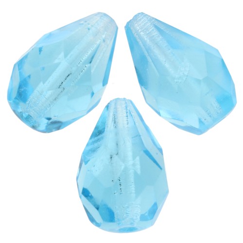 Cuentas en forma de pera facetadas de 10 x 7 mm - Aguamarina x20