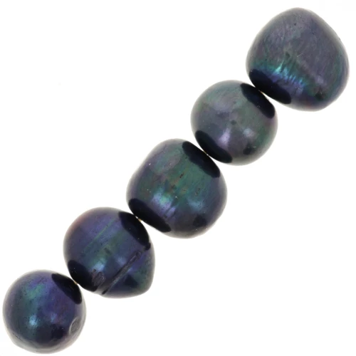 Perlas de agua dulce redondas de 10 mm - Grado AA - Negro nacarado x6