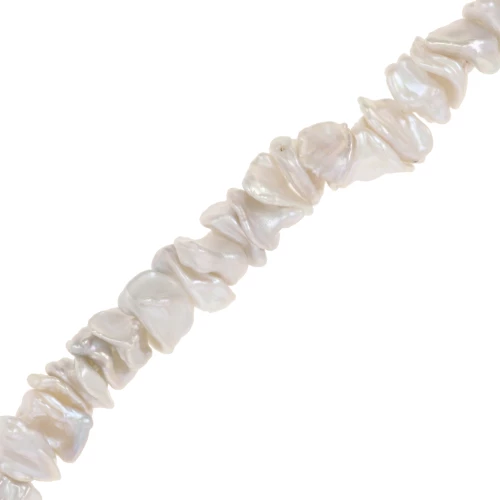 Perlas Keshi de agua dulce - Perlas barrocas irregulares 9-13 mm - Blancas x19,5cm