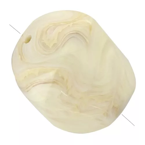 Cuenta irregular de resina opaca barroca 22x17 mm - Crema jaspeado x1