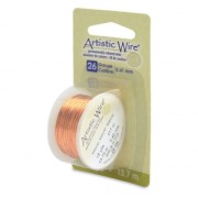 Hilo de cobre Artistic Wire de 0,41 mm - Natural, resistente al deslustre, 13,7 m