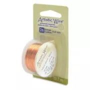 Hilo de cobre Artistic Wire de 0,41 mm - Natural, resistente al deslustre, 13,7 m