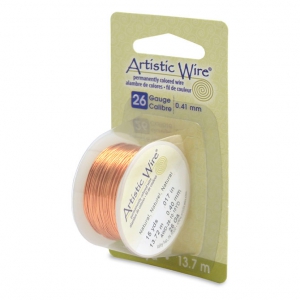 Hilo de cobre Artistic Wire de 0,41 mm - Natural, resistente al deslustre, 13,7 m