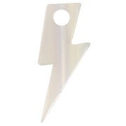 Colgante Rayo 25 mm, acetato - Blanco efecto sirena x1