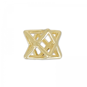 Polígono 3D hueco 10 mm dorado x1