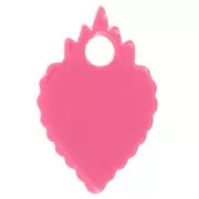Dije ex-voto corazón acetato 19,5x13 mm - Rosa x1