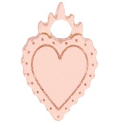 Dije corazón ex-voto 19.5x13 mm en acetato - Nude x1|raw }}