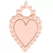 Dije corazón ex-voto 19.5x13 mm en acetato - Nude x1