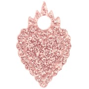 Dije de corazón acrílico 19,5x13 mm - Brillo rosa viejo x1|raw }}