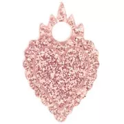 Dije de corazón acrílico 19,5x13 mm - Brillo rosa viejo x1