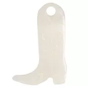 Dije de bota vaquera «Santiag» de 20 x 13 mm, de acetato - Marmolado marfil x1