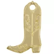 Dije de bota vaquera Santiag 20x13 mm en plexiglás - Efecto espejo - Dorado x1