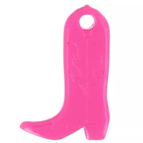 Dije de bota vaquera Santiag 20x13 mm en acetato transparente - Fuschia x1