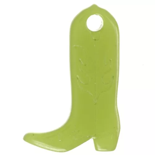 Dije de bota vaquera Santiag 20x13 mm en acetato transparente - Oliva x1