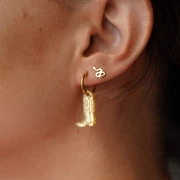 Dije de bota vaquera Santiag 20x13 mm en acetato transparente - Oliva x1