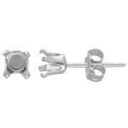 Pendientes para cabujón de 4 mm - Plata de ley 925 x4