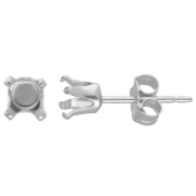Pendientes para cabujón de 4 mm - Plata de ley 925 x4