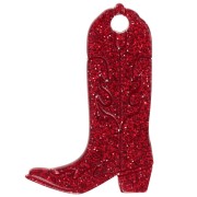 Colgante acrílico bota vaquera Santiag 35x23 mm - Brillo rojo x1|raw }}