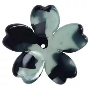 Colgante Flor de Acetato 25 mm - Carey - Gris Azul - Negro x1