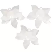 Colgante 37x41 mm Acetato Relieve Flor - Mármol Blanco x1