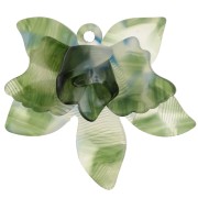 Colgante Acetato Flor Relieve 37x41 mm - Caqui - Transparente - Azul x1|raw }}