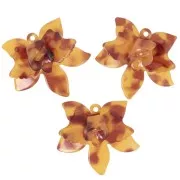 Colgante Flor en relieve 37x41 mm Acetato carey - Caramelo - Marrón