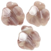 Colgante 41x40 mm Acetato Relieve Flor - Cappuccino - Blanco x1