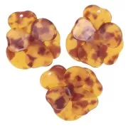 Colgante Flor en relieve 41x40 mm Acetato carey - Caramelo - Marrón