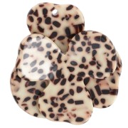 Colgante 41x40 mm Acetato Flor Relieve - Marrón Moteado - Crema x1|raw }}