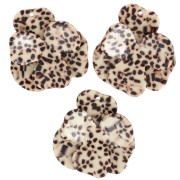 Colgante 41x40 mm Acetato Flor Relieve - Marrón Moteado - Crema x1