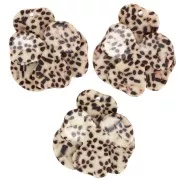 Colgante 41x40 mm Acetato Flor Relieve - Marrón Moteado - Crema x1