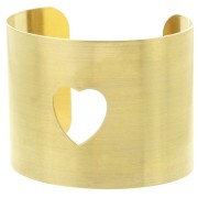 Pulsera puño corazón calado para decorar 49x150 mm - Latón sin tratar x1