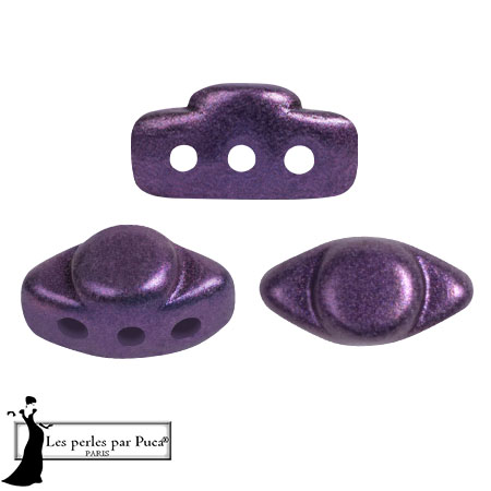 Cuenta de cristal Volos® de Puca® 4x8 mm - Ultra Violeta Metálico Mate x10g