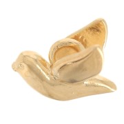 Dije de pájaro 6x8 mm - Dorado con oro fino x1|raw }}